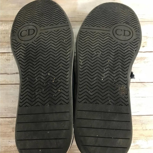 DIOR HOMME NAVY LEATHER LOW-TOP SNEAKERS 43.5